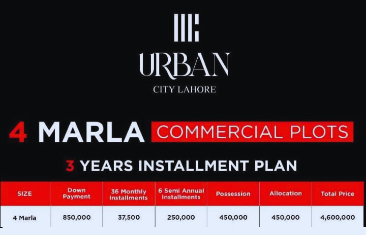 Urban City Commercial Payment Plan