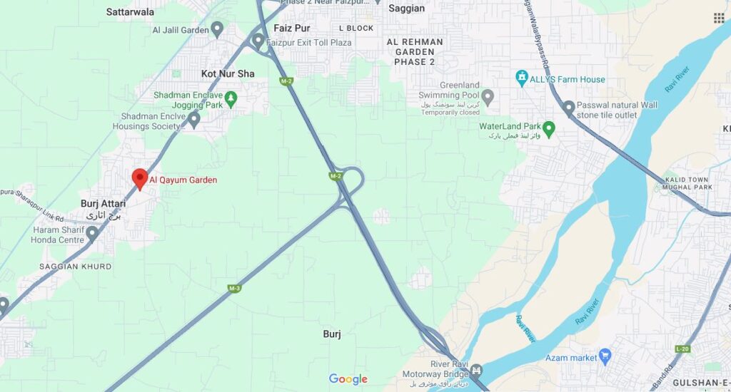 Al Qayyum Garden Location Map