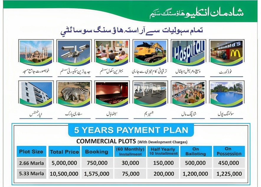 Shadman Enclave Commercial payment plan