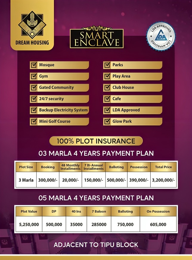 Dream Housing Lahore Payment plan (1)