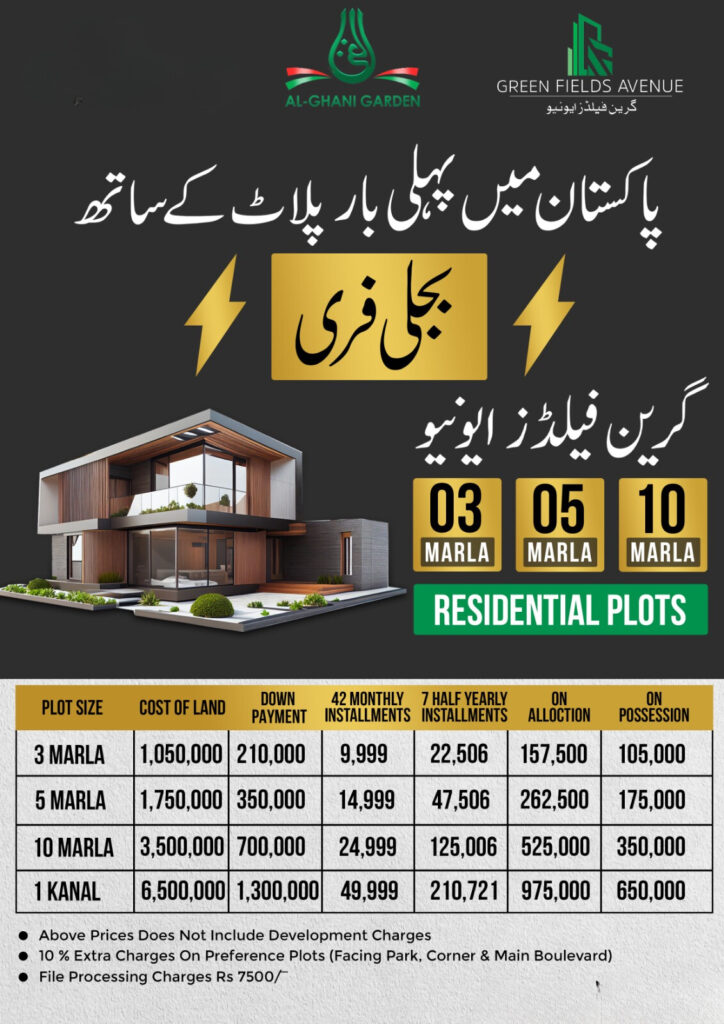 Green Fields Avenue Payment Plan