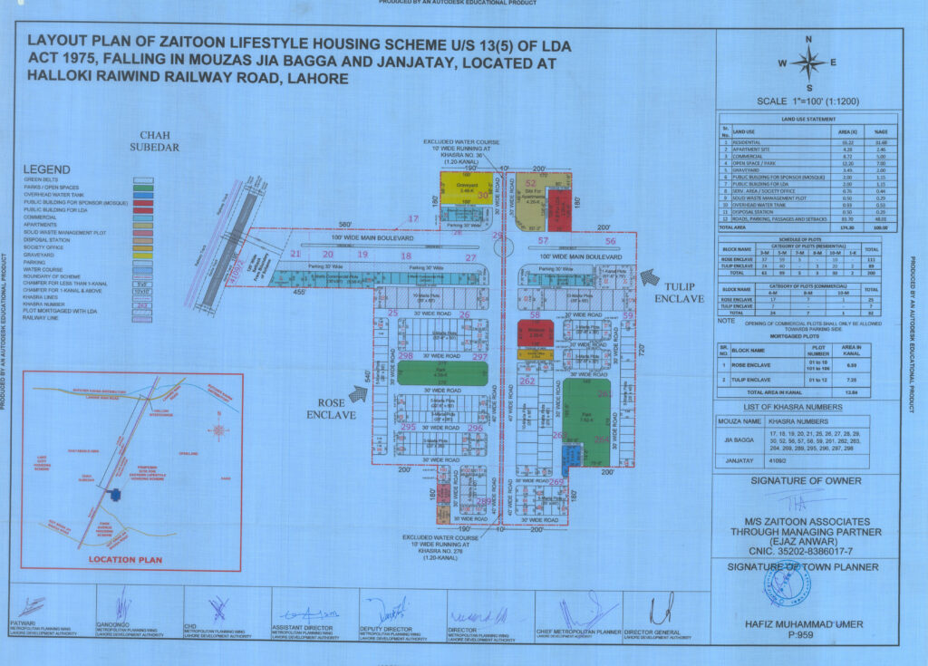 Zaitoon Lifestyle Master Plan and Map