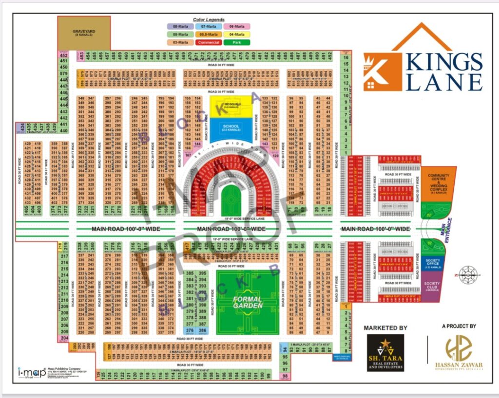 Kings Lane Lahore Map and Master Plan