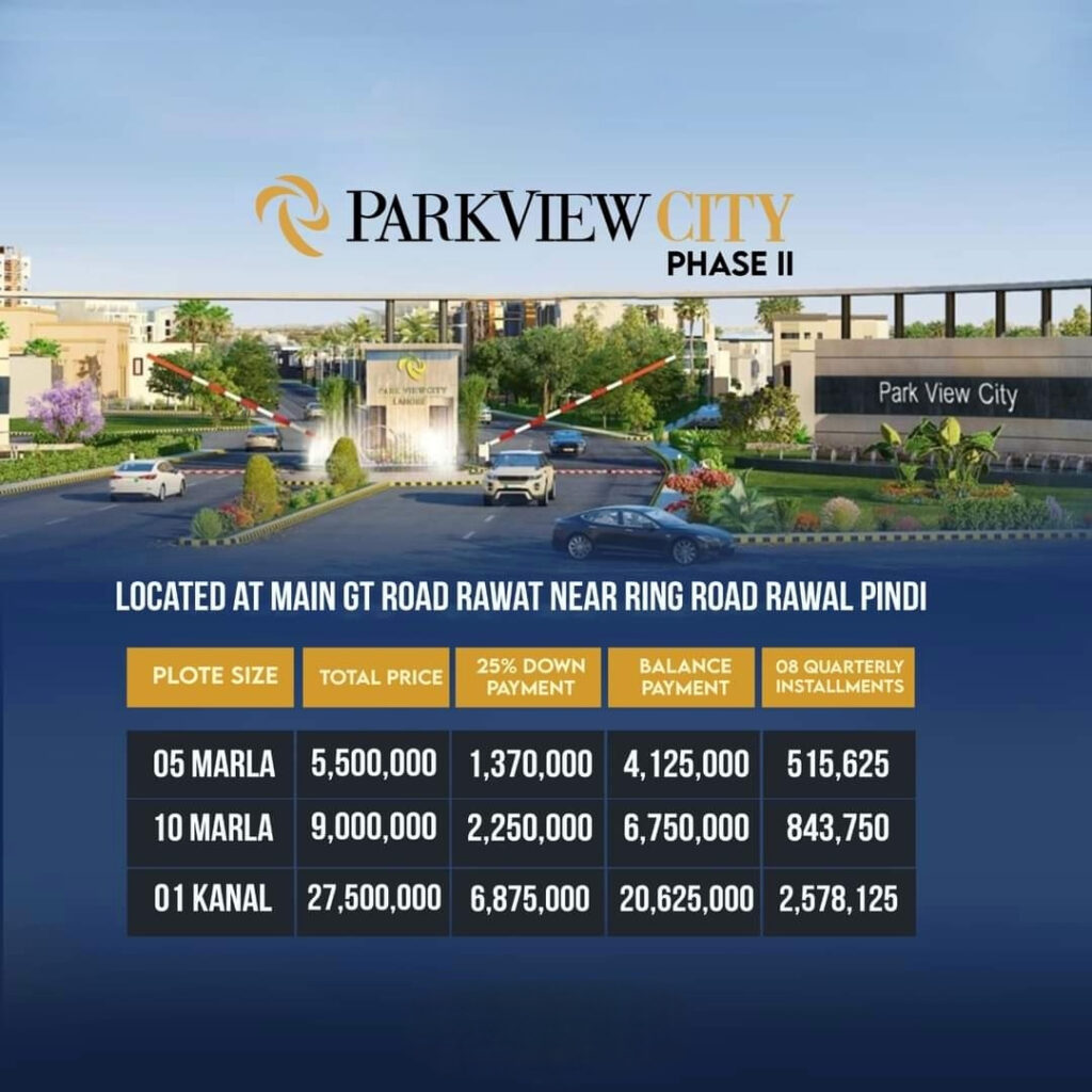 Park View City Phase 2 Payment plan